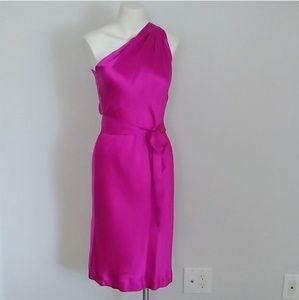 Banana Republic one shoulder fitted purple dress